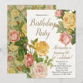  Floral Roos Volwassenen Birthday Partij Kaart