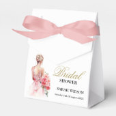 Floral Roos Waterverf Trouwjurk Collectie Bedankdoosjes (Voorkant Zijde)