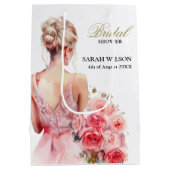 Floral Roos Waterverf Trouwjurk Collectie Medium Cadeauzakje (Achterkant)