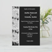 FLORAL ROOS WHITE BLACK SILVER TRIM WHITDING KAART (Staand voorkant)