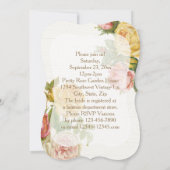   Floral Roos Whitewash Vrijgezellenfeest Kaart (Achterkant)