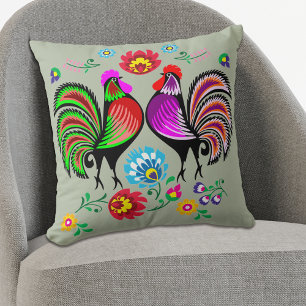 Floral Rooster Boho Pattern Kussen