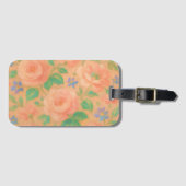 Floral Rose and Periwinkle Pattern Bagagelabel (Voorkant (horizontaal))