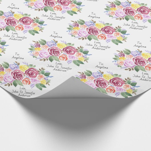 Floral Rose Bouquet op maat van en naar Cadeaupapier (Hoek)