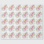 Floral Rose Bouquet op maat van en naar Cadeaupapier (Vlak)