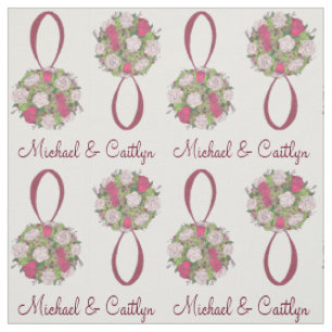 Floral Rose Bouquet Wedding Bride Groom Flower Stof