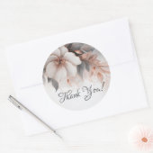 Floral Rose Gold Thank You Ronde Sticker (Envelop)