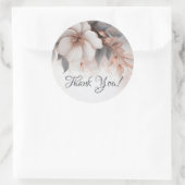 Floral Rose Gold Thank You Ronde Sticker (Tas)