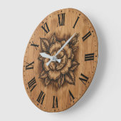 Floral Rose Wall Clock | Rustic Farmhouse Decor Grote Klok (Hoek)