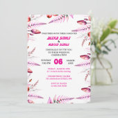 Floral Rose Wedding Invitation: Blush Pink Save The Date (Staand voorkant)