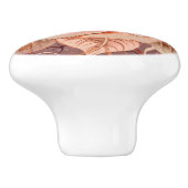 Floral Roses Peach Hues  Keramische Knop (Zijkant)