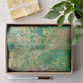 Floral Round Bouquet Monogram Green Gold Decoupage Tissuepapier (Geschenk)