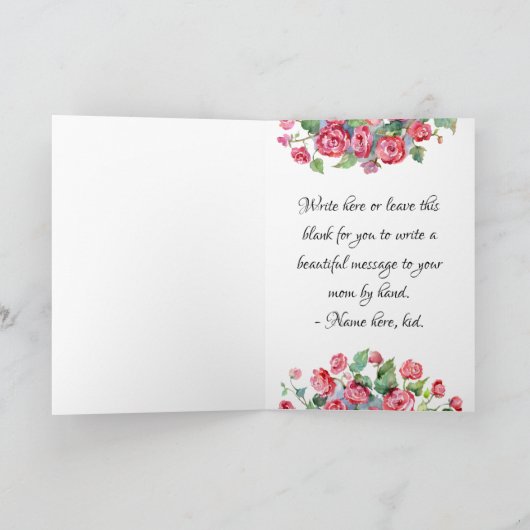 Floral Round Lijst Foto Moederdag Feestdagen Kaart (Binnen)