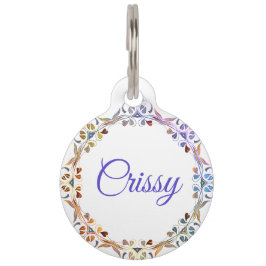  Floral Round Pet Tag Huisdierpenning