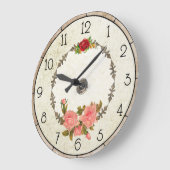  Floral Round Wall-klok Grote Klok (Hoek)