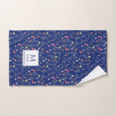Floral | ROYAAL BLAUW-Monogram PRECIES VOOR GOD |  Handdoek (Handdoek)
