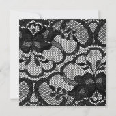 Floral Royal Black White Vrijgezellenfeest Party Kaart (Achterkant)