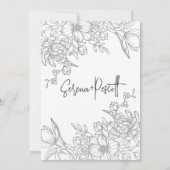 Floral Royal Blue Arch Wedding Invitation Kaart (Achterkant)