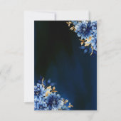 Floral Royal Blue Butterfly Princess Quinceanera Kaart (Achterkant)