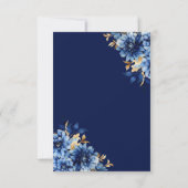 Floral Royal Blue Butterfly Princess Quinceanera Kaart (Achterkant)