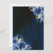 Floral Royal Blue Butterfly Princess Quinceanera Kaart (Achterkant)