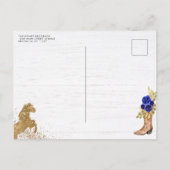 Floral Royal Blue Charra Princess Quinceanera Uitnodiging Briefkaart (Achterkant)