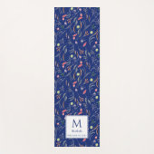 Floral | ROYAL BLUE del God | Monogram Yogamat (Voorkant)