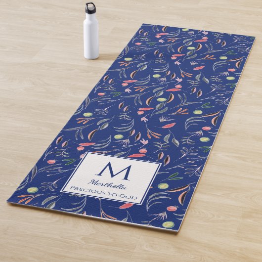 Floral | ROYAL BLUE del God | Monogram Yogamat (In situ)