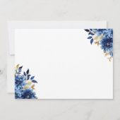 Floral Royal Blue Princess Verjaardag Quinceanera Save The Date (Achterkant)