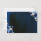 Floral Royal Blue Princess Verjaardag Quinceanera Save The Date (Achterkant)