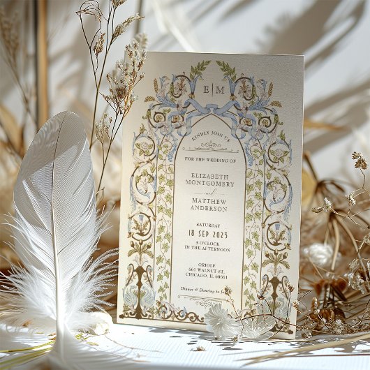  Floral Royal Victoriaans bruiloft uitnodiging