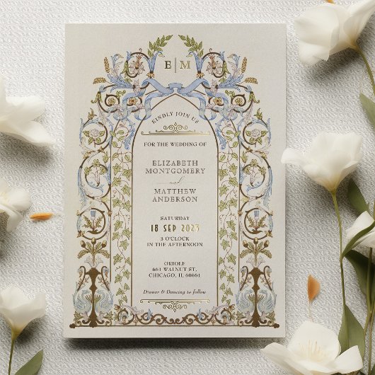  Floral Royal Victoriaans bruiloft uitnodiging