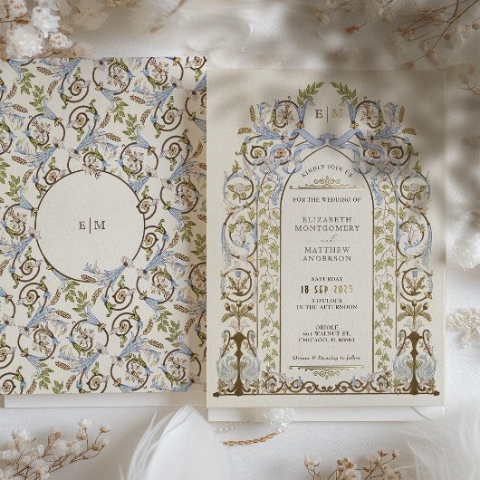  Floral Royal Victoriaans bruiloft uitnodiging