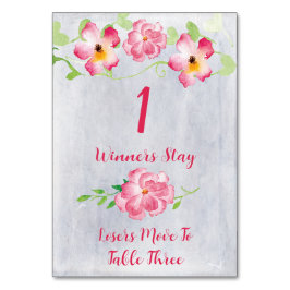 Floral roze #1 Bunco Table Kaart