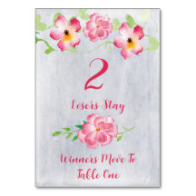 Floral roze #2 Bunco Table Kaart
