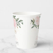 Floral roze Baby shower Papieren Bekers (Rechts)
