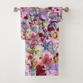 Floral  Roze Bad Handdoek
