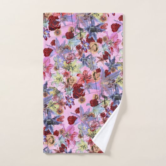 Floral  Roze Bad Handdoek (Handdoek)