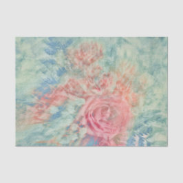 Floral  Roze Blauwgroen Blauwe Textuur Tissuepapier