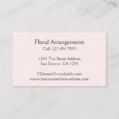 Floral roze bloemen met gepersonaliseerd Bunny Rab Visitekaartje (Achterkant)