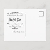 Floral roze bloemen sparen de Datum van het huweli Aankondigingskaart (Achterkant)