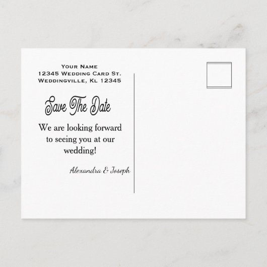 Floral roze bloemen sparen de Datum van het huweli Aankondigingskaart (Achterkant)