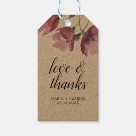 Floral roze boeket bruiloft dank u cadeau Labels Cadeaulabel