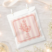 Floral roze boeket streep bruiloft bedankzakje (Geknipt)