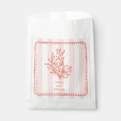 Floral roze boeket streep bruiloft bedankzakje (Voorkant)