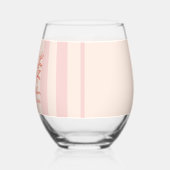 Floral roze boeket streep bruiloft wijnglas zonder voet (Links)