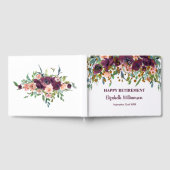 Floral roze , Bourgogne en glitter retirement Gastenboek (Volledig)