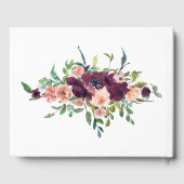 Floral roze , Bourgogne en glitter retirement Gastenboek (Achterkant)