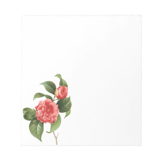  Floral, roze Camellia Flowers door Redoute Notitieblok (Voorkant)