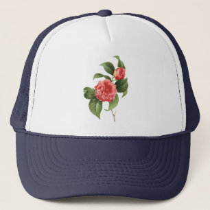 Floral, roze Camellia Flowers door Redoute Trucker Pet